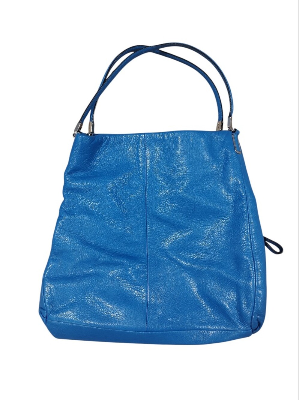 Coach Madison Phoebe Blue Pebbled Leather Shoulder Bag